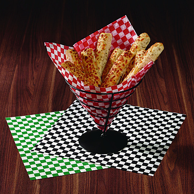 Paterson Grease-Resistant Food Wrap, 12" x 12", Red Check, 5,000/Carton (PDHWG01008)