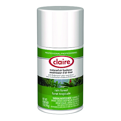 Claire Metered Air Freshener, Rain Forest, 11 oz Aerosol Spray, 12/Carton (CGC114)