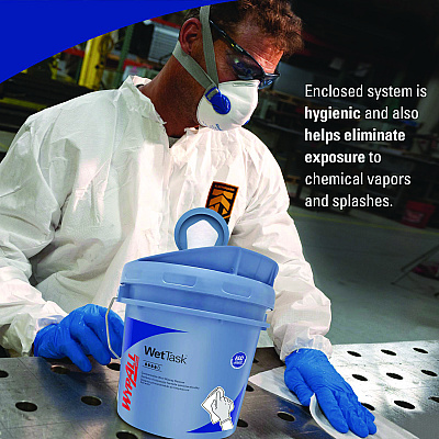 WypAll WetTask Customizable Wet Wiping System, 3.5 gal, Blue, 2/Carton (KCC09361)