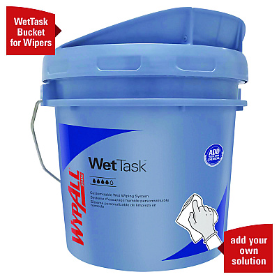 WypAll WetTask Customizable Wet Wiping System, 3.5 gal, Blue, 2/Carton (KCC09361)