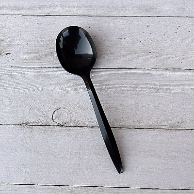 Boardwalk Mediumweight Polypropylene Cutlery, Soup Spoon, Black, 1,000/Carton (BWKSOUPBLMW)