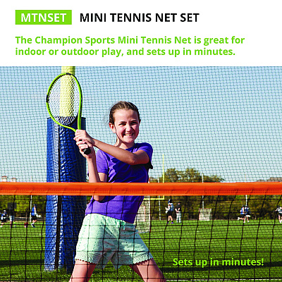 Champion Sports Mini Tennis Net Set, 2.8 ft x 10 ft (CSIMTNSET)