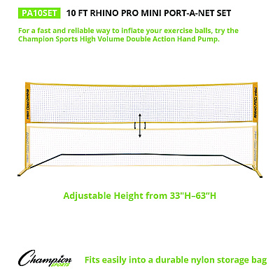 Champion Sports Rhino Port-A-Net Set, 33" to 63" x 120" (CSIPA10SET)