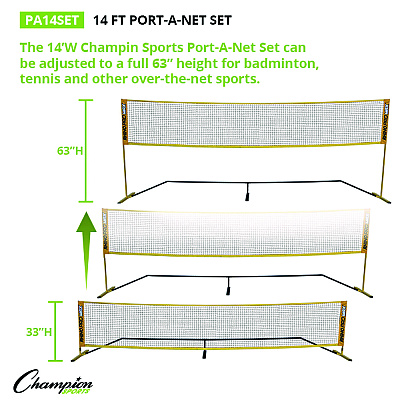 Champion Sports Rhino Port-A-Net Set, 36" to 60" x 168" (CSIPA14SET)