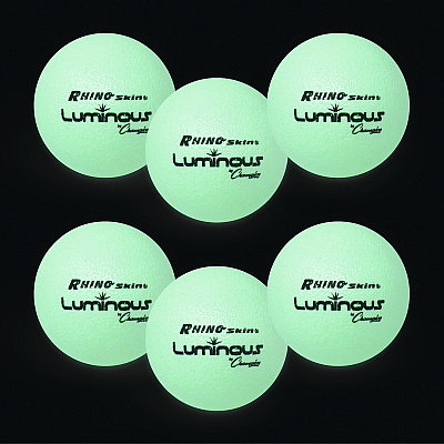 Champion Sports Rhino Skin Luminous Dodgeball Set, 6.3" Diameter, 6/Set (CSIRXLUMSET)
