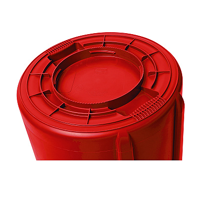 Rubbermaid Commercial Vented Round Brute Container, 44 gal, Plastic, Red (RCP264360REDEA)