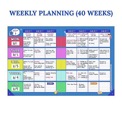 Carson-Dellosa Education Teacher Planners, Weekly/Monthly, Two-Page Spread, 11 x 8.5, Multicolor Cover, We Stick Together Theme (CDP105050)