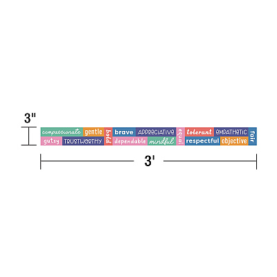 Carson-Dellosa Education Straight Borders, 12-Piece Set, Motivational: Positive Words, 3" x 3 ft, Multicolor (CDP108520)