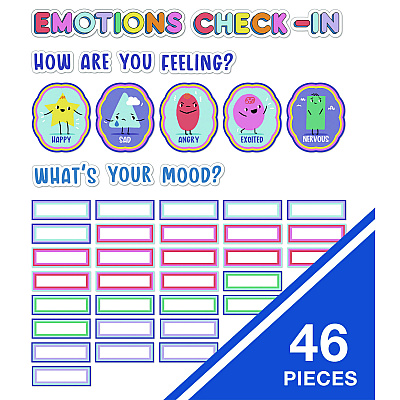 Carson-Dellosa Education Curriculum Bulletin Board Sets, 46-Piece Set , We Stick Together: Emotions Check-In, 7.9" x 15", Multicolor (CDP110532)