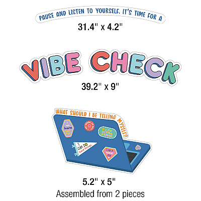 Carson-Dellosa Education Decorative Bulletin Board Set, 51-Piece Set, We Stick Together: Vibe Check, 14.1" x 17.9", Multicolor (CDP110584)