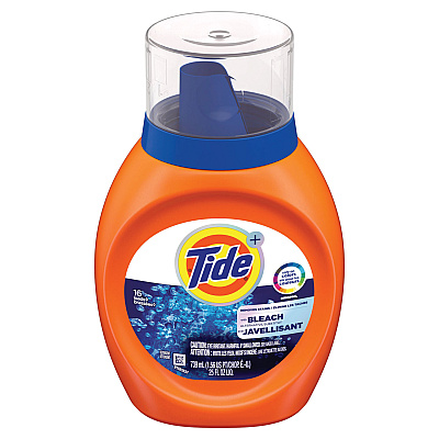 Tide Plus Bleach Alternative Liquid Laundry Detergent, HE Compatible, 16 Loads, Original Scent, 25 oz Bottle, 6/Carton (37373)