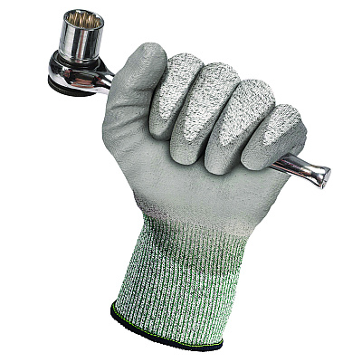 KleenGuard G60 Level 3 Economy Cut Resistant Gloves, Large, Gray/Salt and Pepper, 12 Pairs/Carton (KCC13825)
