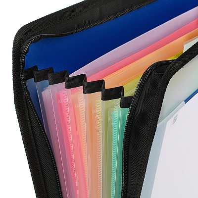 Five Star Expanding File, 7.5" Expansion, 7 Sections, Zipper Closure, Letter Size, Randomly Assorted Colors (MEA350099)