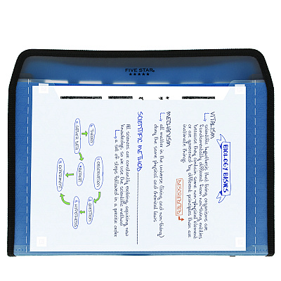 Five Star Expanding File, 7.5" Expansion, 7 Sections, Zipper Closure, Letter Size, Randomly Assorted Colors (MEA350099)