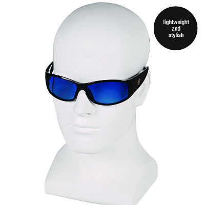 Smith & Wesson Elite Safety Glasses 3016314, Black Frame, Blue Mirror Polycarbonate Lens, 12/Carton (KCC21307)