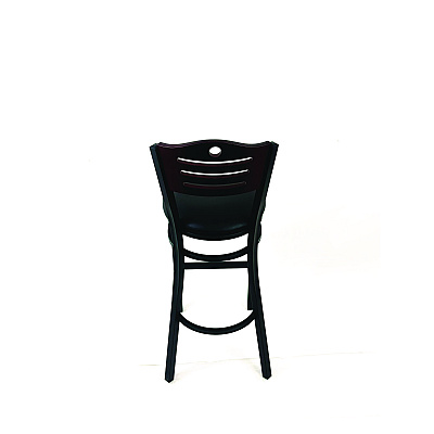 JMC Furniture Eagle Series Barstool, Supports Up to 300 lb, 28.5" Seat Height, Black Seat, Dark Mahogany Back, Black Base (EBBVBLKB)