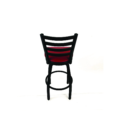 JMC Furniture Boggs Series Barstool, Supports Up to 300 lb, 30.5" Seat Height, Burgundy Seat, Black Back, Black Base (BBBVSBUR)