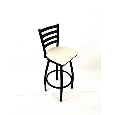 JMC Furniture Boggs Series Barstool, Supports Up to 300 lb, 30.5" Seat Height, Cream Seat, Black Back, Black Base (BBBVSCRM)