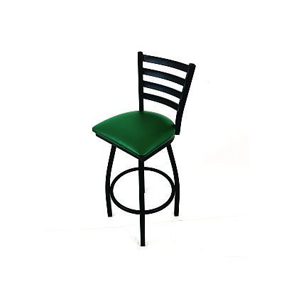 JMC Furniture Boggs Series Barstool, Supports Up to 300 lb, 30.5" Seat Height, Green Seat, Black Back, Black Base (BBBVSGRN)