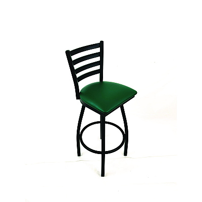 JMC Furniture Boggs Series Barstool, Supports Up to 300 lb, 30.5" Seat Height, Green Seat, Black Back, Black Base (BBBVSGRN)