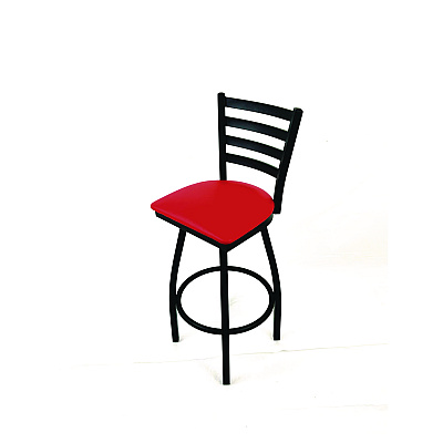 JMC Furniture Boggs Series Barstool, Supports Up to 300 lb, 30.5" Seat Height, Red Seat, Black Back, Black Base (BBBVSRED)