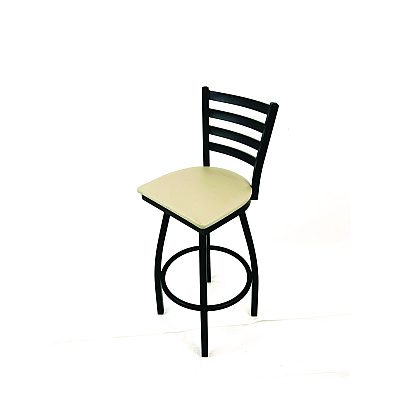 JMC Furniture Boggs Series Barstool, Supports Up to 300 lb, 30.5" Seat Height, Taupe Seat, Black Back, Black Base (BBBVSTAU)