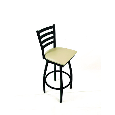 JMC Furniture Boggs Series Barstool, Supports Up to 300 lb, 30.5" Seat Height, Taupe Seat, Black Back, Black Base (BBBVSTAU)