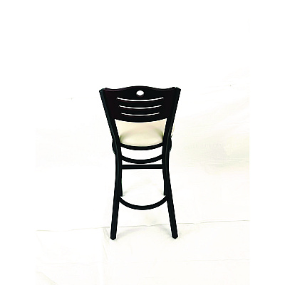 JMC Furniture Eagle Series Barstool, Supports Up to 300 lb, 28.5" Seat Height, Cream Seat, Dark Mahogany Back, Black Base (EBBVCRMB)