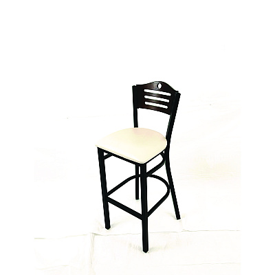 JMC Furniture Eagle Series Barstool, Supports Up to 300 lb, 28.5" Seat Height, Cream Seat, Dark Walnut Back, Black Base (EBBVCRMC)