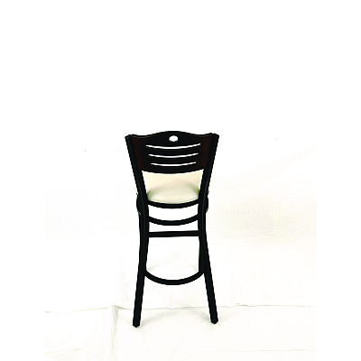 JMC Furniture Eagle Series Barstool, Supports Up to 300 lb, 28.5" Seat Height, Cream Seat, Dark Walnut Back, Black Base (EBBVCRMC)