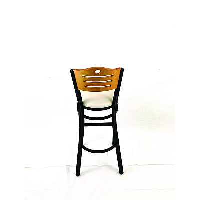 JMC Furniture Eagle Series Barstool, Supports Up to 300 lb, 28.5" Seat Height, Cream Seat, Natural Back, Black Base (EBBVCRMD)