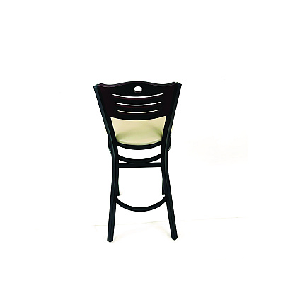JMC Furniture Eagle Series Barstool, Supports Up to 300 lb, 28.5" Seat Height, Taupe Seat, Dark Mahogany Back, Black Base (EBBVTAUB)