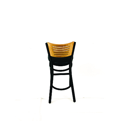 JMC Furniture Jones River Series Barstool, Supports Up to 300 lb, 28.5" Seat Height, Black Seat, Natural Back, Black Base (JRBBVBLKD)