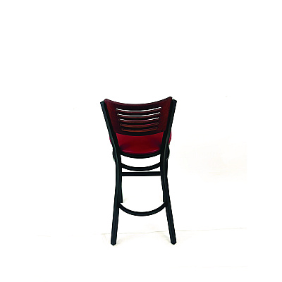JMC Furniture Jones River Series Barstool, Supports Up to 300 lb, 28.5" Seat Height, Burgundy Seat, Dark Mahogany Back, Black Base (JRBBVBURB)