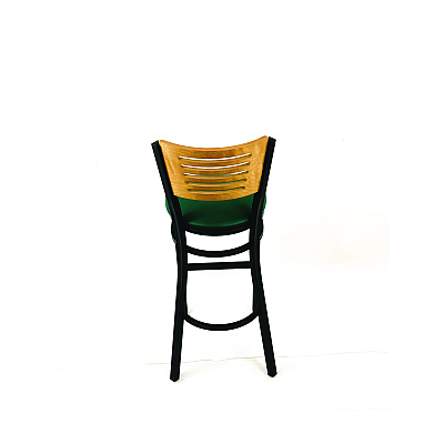 JMC Furniture Jones River Series Barstool, Supports Up to 300 lb, 28.5" Seat Height, Green Seat, Natural Back, Black Base (JRBBVGRND)