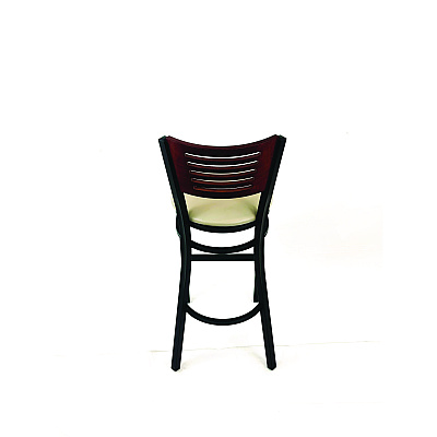 JMC Furniture Jones River Series Barstool, Supports Up to 300 lb, 28.5" Seat Height, Taupe Seat, Dark Mahogany Back, Black Base (JRBBVTAUB)