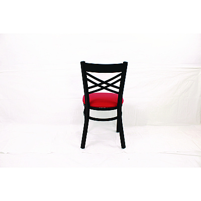 JMC Furniture X Series Chair, Supports Up to 300 lb, 18" Seat Height, Red Seat, Black Back, Black Base (XCHBVSRED)