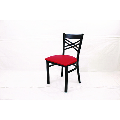 JMC Furniture X Series Chair, Supports Up to 300 lb, 18" Seat Height, Red Seat, Black Back, Black Base (XCHBVSRED)