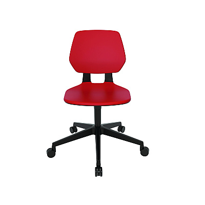 Safco Commute Task Chair, Supports Up to 275 lbs, 18.25" to 22.25" Seat Height, Red Seat, Red Back, Black Base (SAF7825RD)