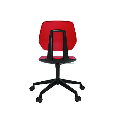 Safco Commute Task Chair, Supports Up to 275 lbs, 18.25" to 22.25" Seat Height, Red Seat, Red Back, Black Base (SAF7825RD)