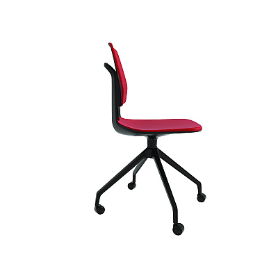 Safco Commute Guest Chair, Supports Up to 275 lbs, 19" Seat Height, Red Seat, Red Back, Black Base (SAF7826RD)