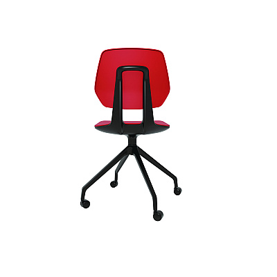 Safco Commute Guest Chair, Supports Up to 275 lbs, 19" Seat Height, Red Seat, Red Back, Black Base (SAF7826RD)