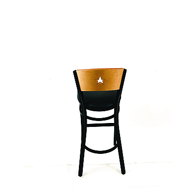 JMC Furniture Liberty Series Barstool, Supports Up to 300 lb, 28.5" Seat Height, Black Seat, Natural Back, Black Base (LBBVBLKD)