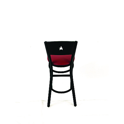 JMC Furniture Liberty Series Barstool, Supports Up to 300 lb, 28.5" Seat Height, Burgundy Seat, Dark Mahogany Back, Black Base (LBBVBURB)