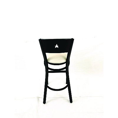 JMC Furniture Liberty Series Barstool, Supports Up to 300 lb, 28.5" Seat Height, Cream Seat, Dark Mahogany Back, Black Base (LBBVCRMB)
