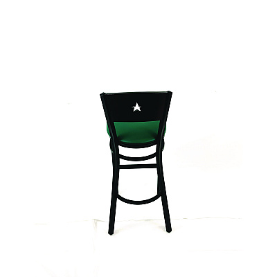 JMC Furniture Liberty Series Barstool, Supports Up to 300 lb, 28.5" Seat Height, Green Seat, Dark Mahogany Back, Black Base (LBBVGRNB)