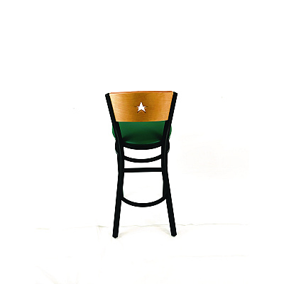 JMC Furniture Liberty Series Barstool, Supports Up to 300 lb, 28.5" Seat Height, Green Seat, Natural Back, Black Base (LBBVGRND)