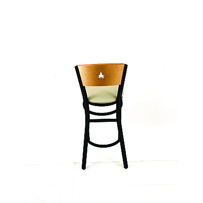 JMC Furniture Liberty Series Barstool, Supports Up to 300 lb, 28.5" Seat Height, Taupe Seat, Natural Back, Black Base (LBBVTAUD)
