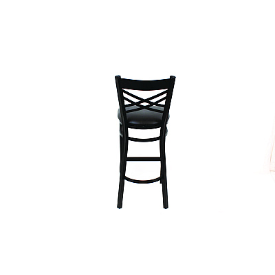 JMC Furniture X Series Barstool, Supports Up to 300 lb, 29.5" Seat Height, Black Seat, Black Back, Black Base (XBSBVSBLK)
