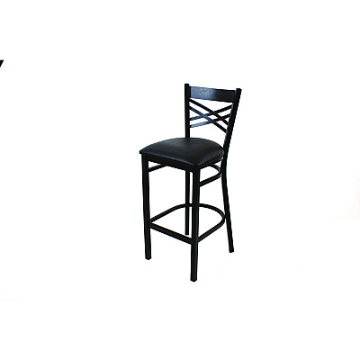 JMC Furniture X Series Barstool, Supports Up to 300 lb, 29.5" Seat Height, Black Seat, Black Back, Black Base (XBSBVSBLK)